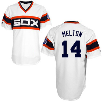 Authentic Bill Melton Men's Chicago White Sox White 1983 Throwback Jersey