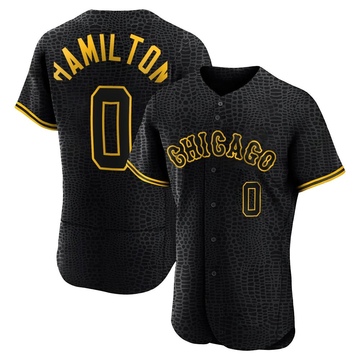 Authentic Billy Hamilton Men's Chicago White Sox Black Snake Skin City Jersey