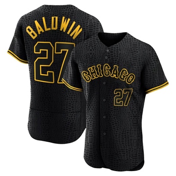 Authentic Brooks Baldwin Men's Chicago White Sox Black Snake Skin City Jersey