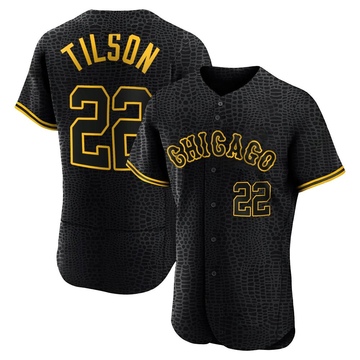 Authentic Charlie Tilson Men's Chicago White Sox Black Snake Skin City Jersey