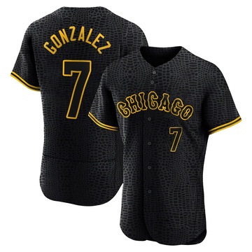 Authentic Jacob Gonzalez Men's Chicago White Sox Black Snake Skin City Jersey