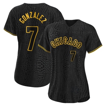 Authentic Jacob Gonzalez Women's Chicago White Sox Black Snake Skin City Jersey