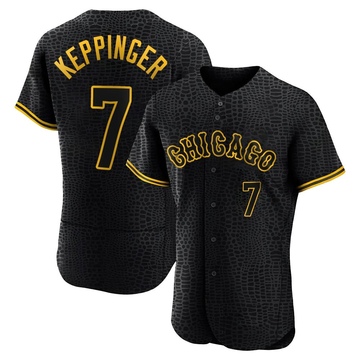 Authentic Jeff Keppinger Men's Chicago White Sox Black Snake Skin City Jersey