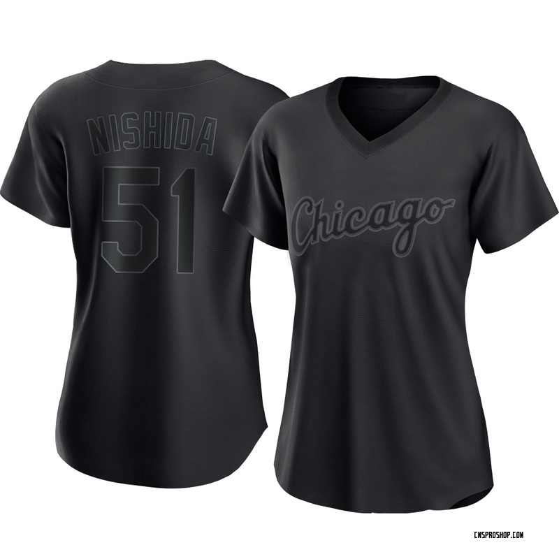Authentic Rikuu Nishida Women's Chicago White Sox Black Pitch Fashion Jersey