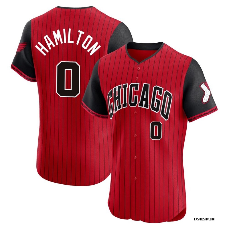 Elite Billy Hamilton Men's Chicago White Sox Red/Black 2025 City Connect Jersey
