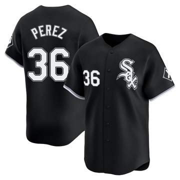 Limited Carlos Perez Men's Chicago White Sox Black Alternate Jersey