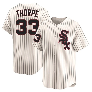 Limited Drew Thorpe Men's Chicago White Sox Cream Throwback Cooperstown Jersey