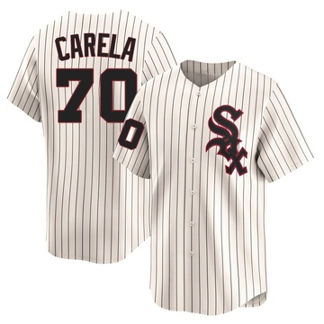Limited Juan Carela Men's Chicago White Sox Cream Throwback Cooperstown Jersey