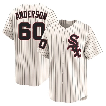 Limited Justin Anderson Men's Chicago White Sox Cream Throwback Cooperstown Jersey