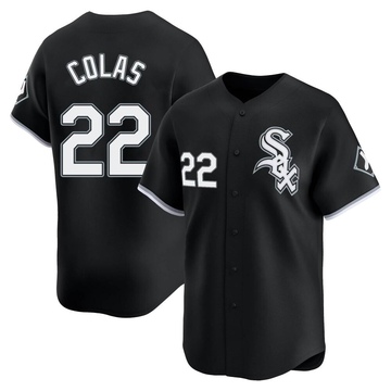 Limited Oscar Colas Men's Chicago White Sox Black Alternate Jersey