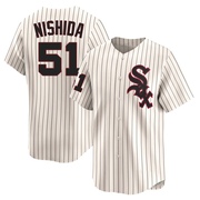 Limited Rikuu Nishida Men's Chicago White Sox Cream Throwback Cooperstown Jersey