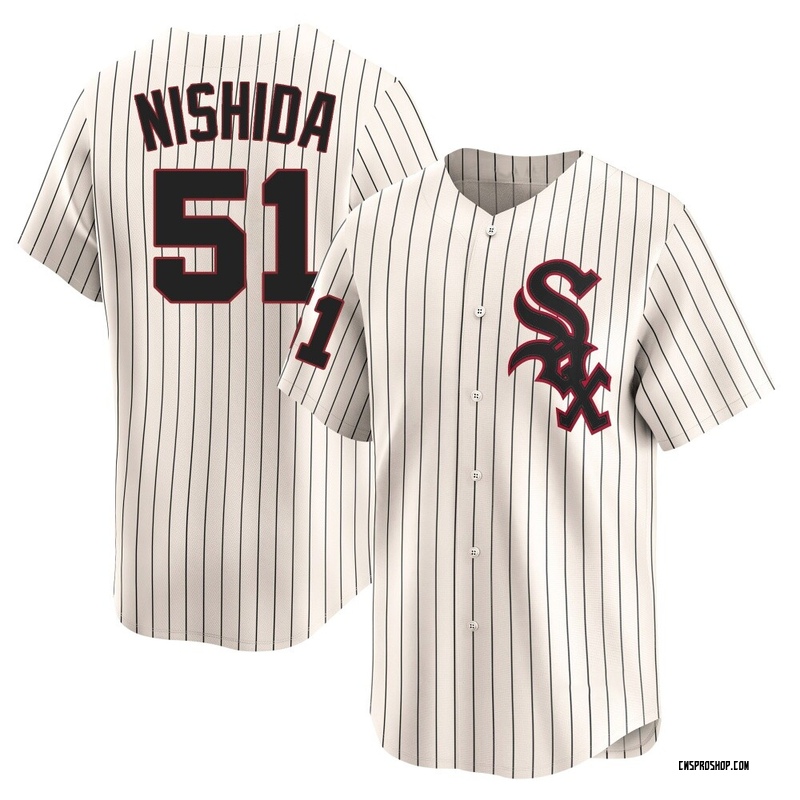 Limited Rikuu Nishida Men's Chicago White Sox Cream Throwback Cooperstown Jersey