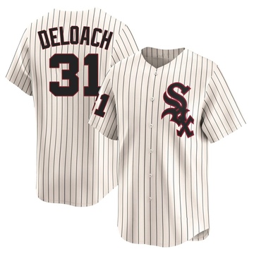 Limited Zach DeLoach Men's Chicago White Sox Cream Throwback Cooperstown Jersey