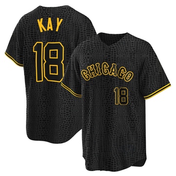 Replica Anthony Kay Men's Chicago White Sox Black Snake Skin City Jersey