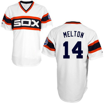 Replica Bill Melton Men's Chicago White Sox White 1983 Throwback Jersey