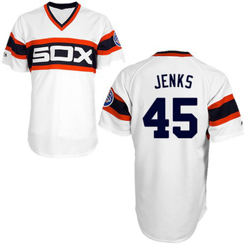 Replica Bobby Jenks Men's Chicago White Sox White 1983 Throwback Jersey