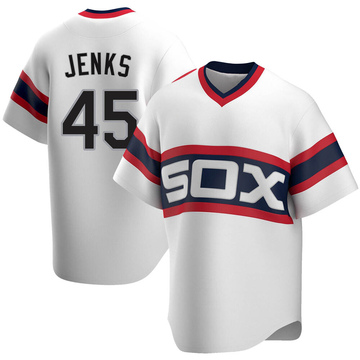 Replica Bobby Jenks Men's Chicago White Sox White Cooperstown Collection Jersey