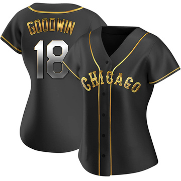 Replica Brian Goodwin Women's Chicago White Sox Black Golden Alternate Jersey