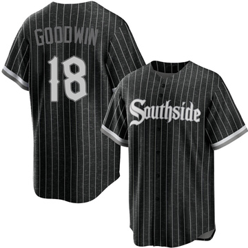 Replica Brian Goodwin Youth Chicago White Sox Black 2021 City Connect Jersey