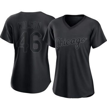 Replica Bryse Wilson Women's Chicago White Sox Black Pitch Fashion Jersey
