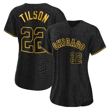 Replica Charlie Tilson Women's Chicago White Sox Black Snake Skin City Jersey
