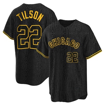 Replica Charlie Tilson Youth Chicago White Sox Black Snake Skin City Jersey