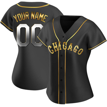 Replica Custom Women's Chicago White Sox Black Golden Alternate Jersey