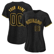 Replica Custom Women's Chicago White Sox Black Snake Skin City Jersey