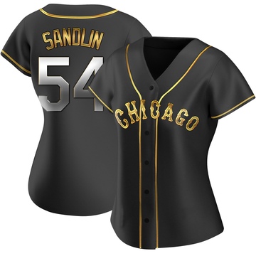 Replica David Sandlin Women's Chicago White Sox Black Golden Alternate Jersey