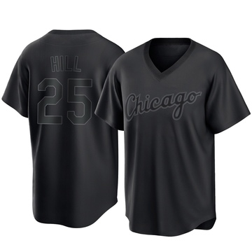 Replica Derek Hill Men's Chicago White Sox Black Pitch Fashion Jersey