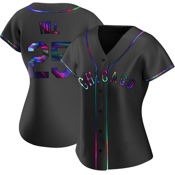 Replica Derek Hill Women's Chicago White Sox Black Holographic Alternate Jersey