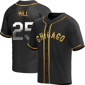 Replica Derek Hill Youth Chicago White Sox Black Golden Alternate Jersey