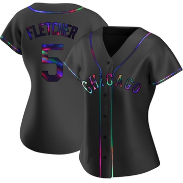 Replica Dominic Fletcher Women's Chicago White Sox Black Holographic Alternate Jersey