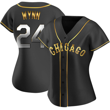 Replica Early Wynn Women's Chicago White Sox Black Golden Alternate Jersey