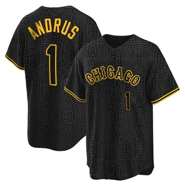 Replica Elvis Andrus Men's Chicago White Sox Black Snake Skin City Jersey
