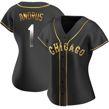 Replica Elvis Andrus Women's Chicago White Sox Black Golden Alternate Jersey