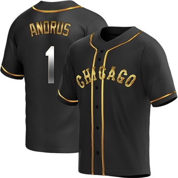 Replica Elvis Andrus Youth Chicago White Sox Black Golden Alternate Jersey