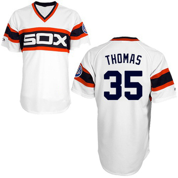 Replica Frank Thomas Men's Chicago White Sox White 1983 Throwback Jersey