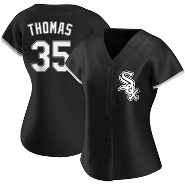 Replica Frank Thomas Women's Chicago White Sox Black Alternate Jersey