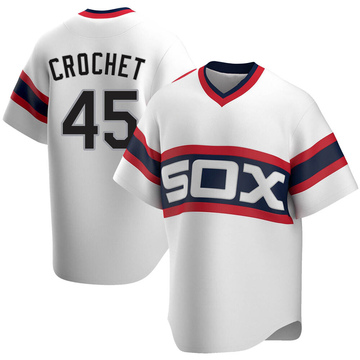 Replica Garrett Crochet Men's Chicago White Sox White Cooperstown Collection Jersey