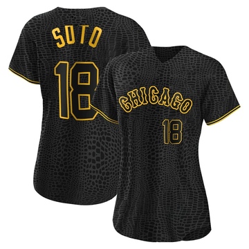 Replica Geovany Soto Women's Chicago White Sox Black Snake Skin City Jersey