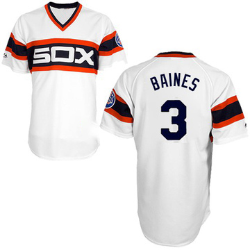 Replica Harold Baines Men's Chicago White Sox White Throwback Jersey