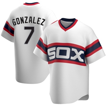 Replica Jacob Gonzalez Men's Chicago White Sox White Cooperstown Collection Jersey