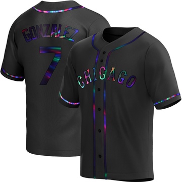 Replica Jacob Gonzalez Youth Chicago White Sox Black Holographic Alternate Jersey