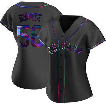 Replica Jairo Iriarte Women's Chicago White Sox Black Holographic Alternate Jersey