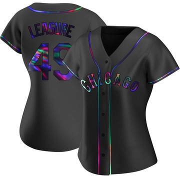Replica Jordan Leasure Women's Chicago White Sox Black Holographic Alternate Jersey