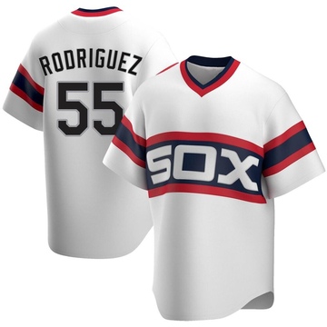 Replica Jose Rodriguez Men's Chicago White Sox White Cooperstown Collection Jersey