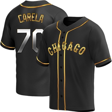 Replica Juan Carela Youth Chicago White Sox Black Golden Alternate Jersey