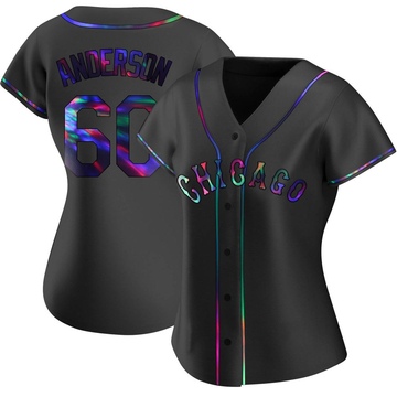 Replica Justin Anderson Women's Chicago White Sox Black Holographic Alternate Jersey