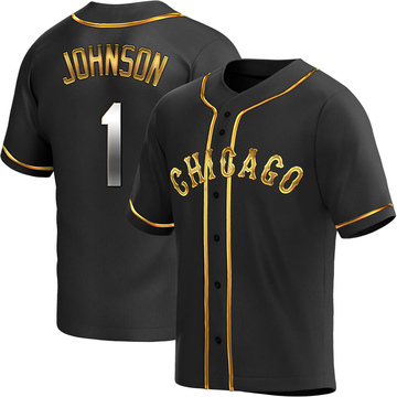 Replica Lance Johnson Men's Chicago White Sox Black Golden Alternate Jersey